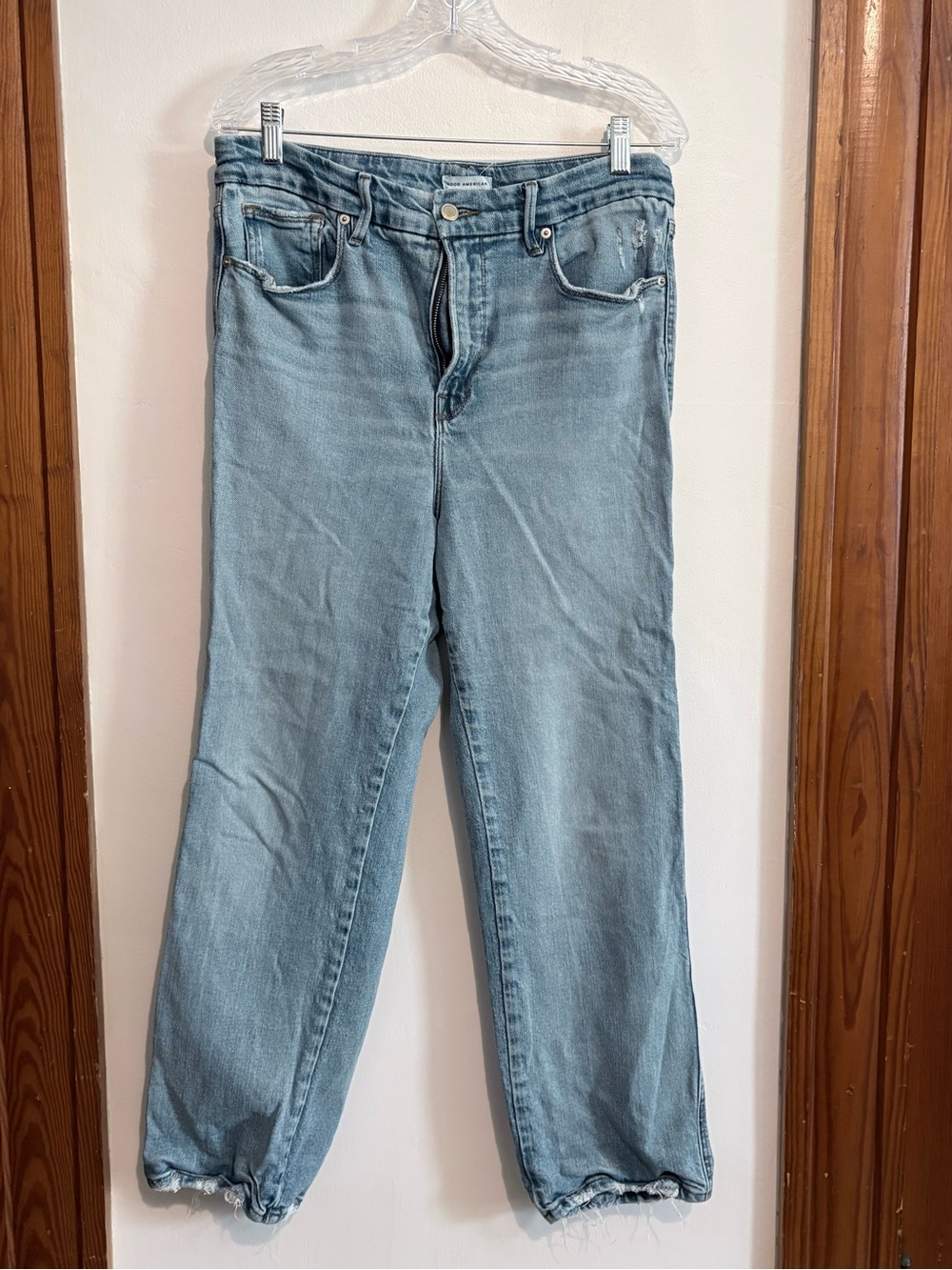 Good American Light Wash Boyfriend Jeans